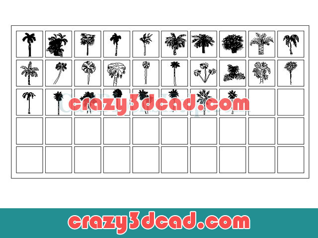 28 kinds of palm tree CAD blocks